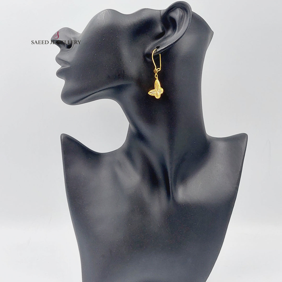 21K Gold Butterfly Earrings by Saeed Jewelry - Image 9