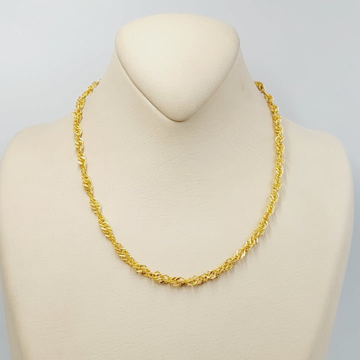 21K Gold 5mm Singapore Chain by Saeed Jewelry - Image 9