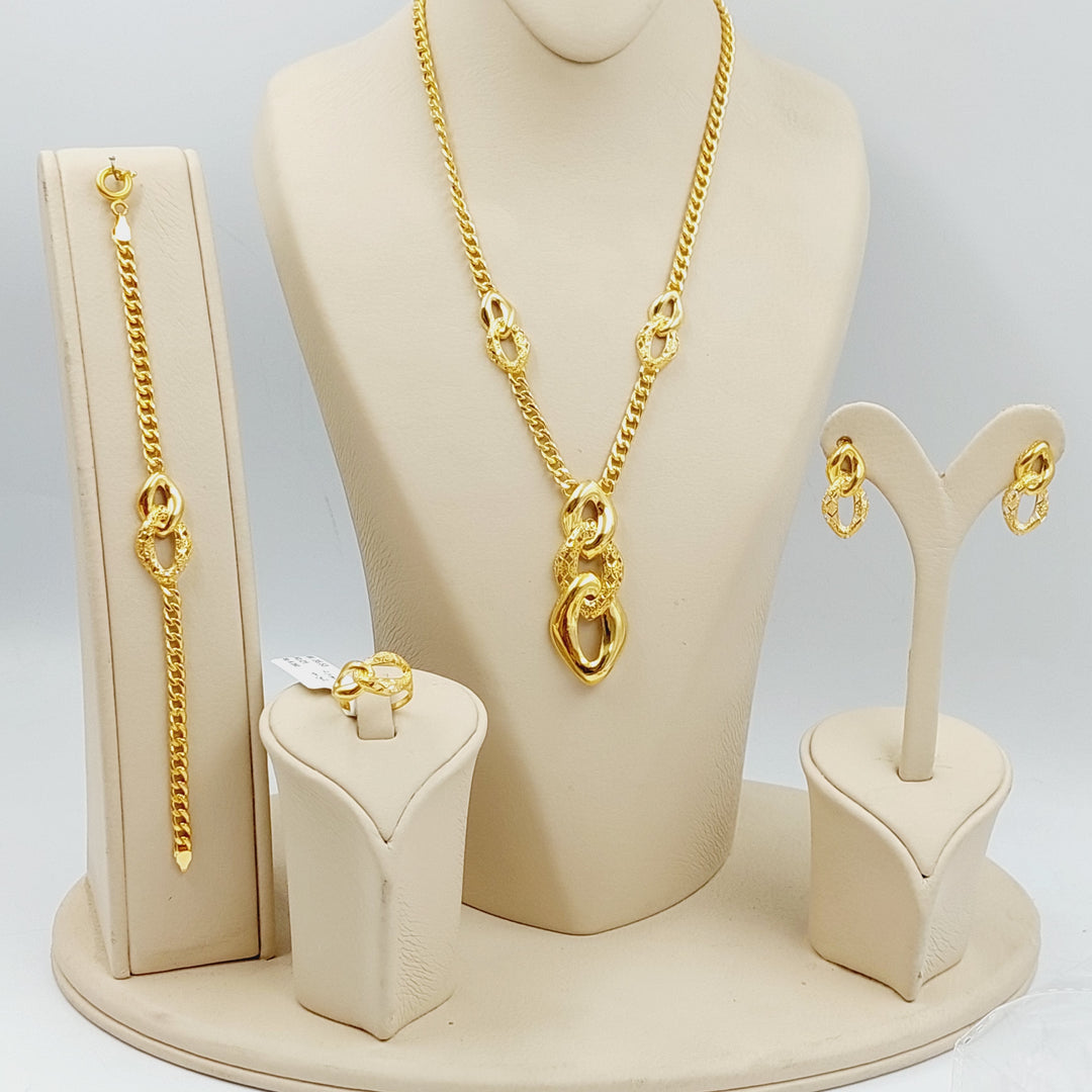 21K Gold Four Pieces Fancy Set by Saeed Jewelry - Image 12