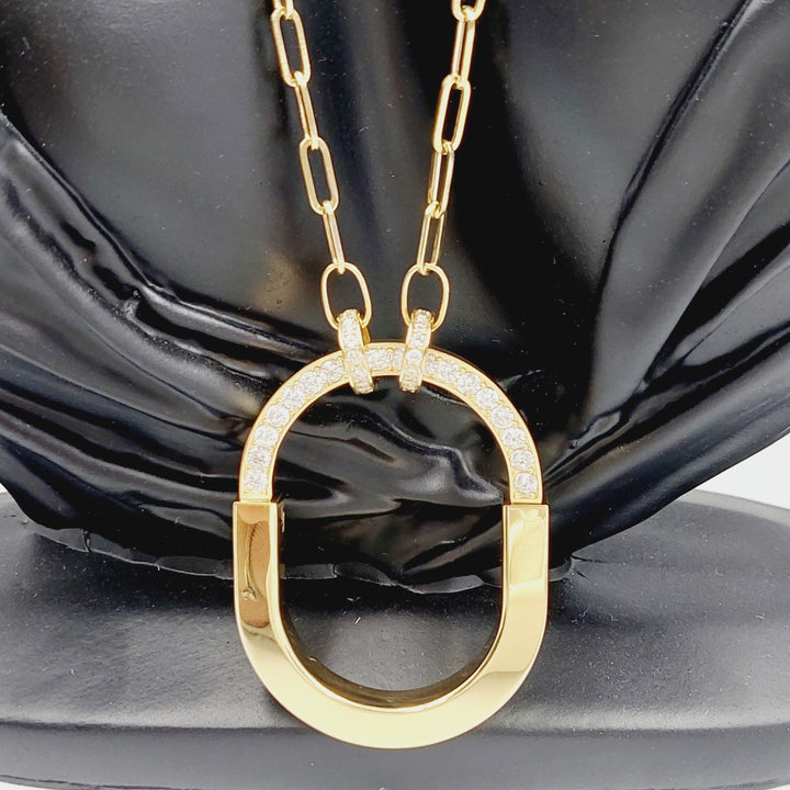 18K Gold Paperclip Necklace by Saeed Jewelry - Image 7