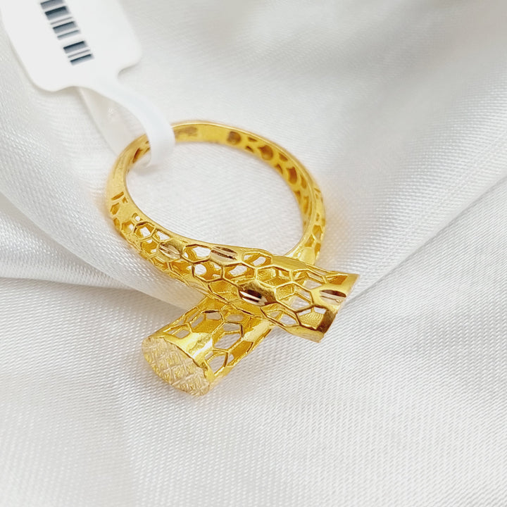 21K Gold Engraved Ring by Saeed Jewelry - Image 9