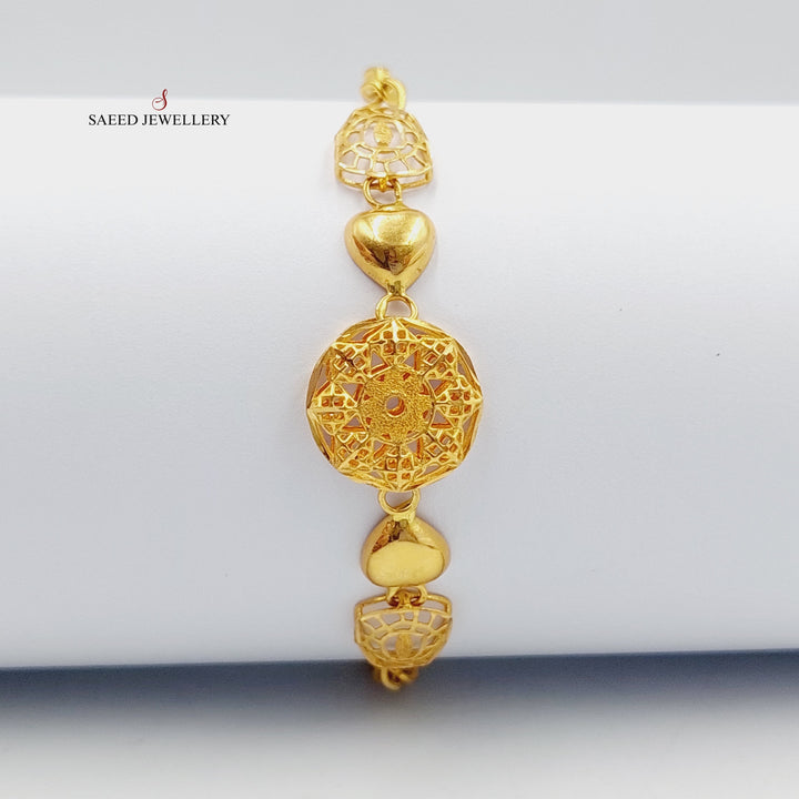 21K Gold Kuwaiti Bracelet by Saeed Jewelry - Image 14