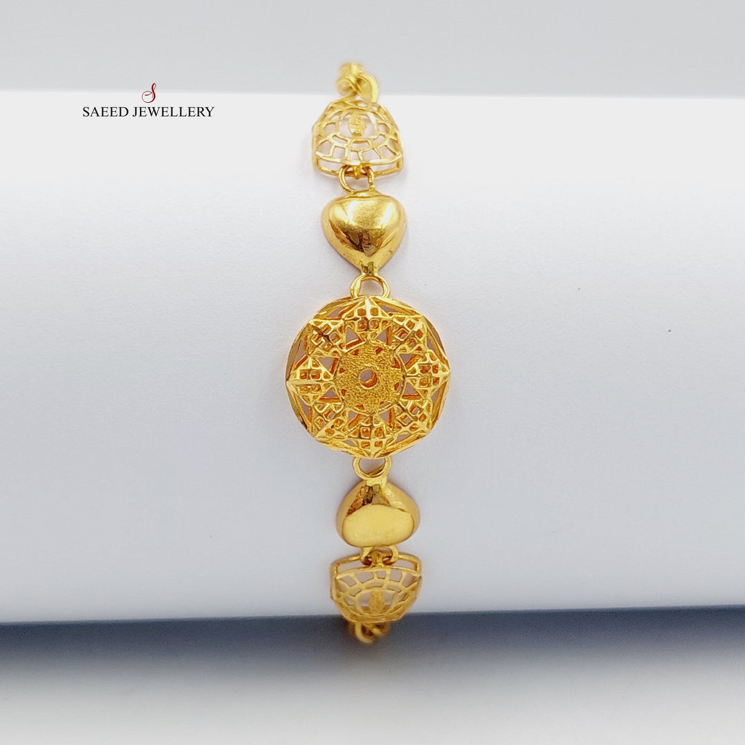 21K Gold Kuwaiti Bracelet by Saeed Jewelry - Image 12