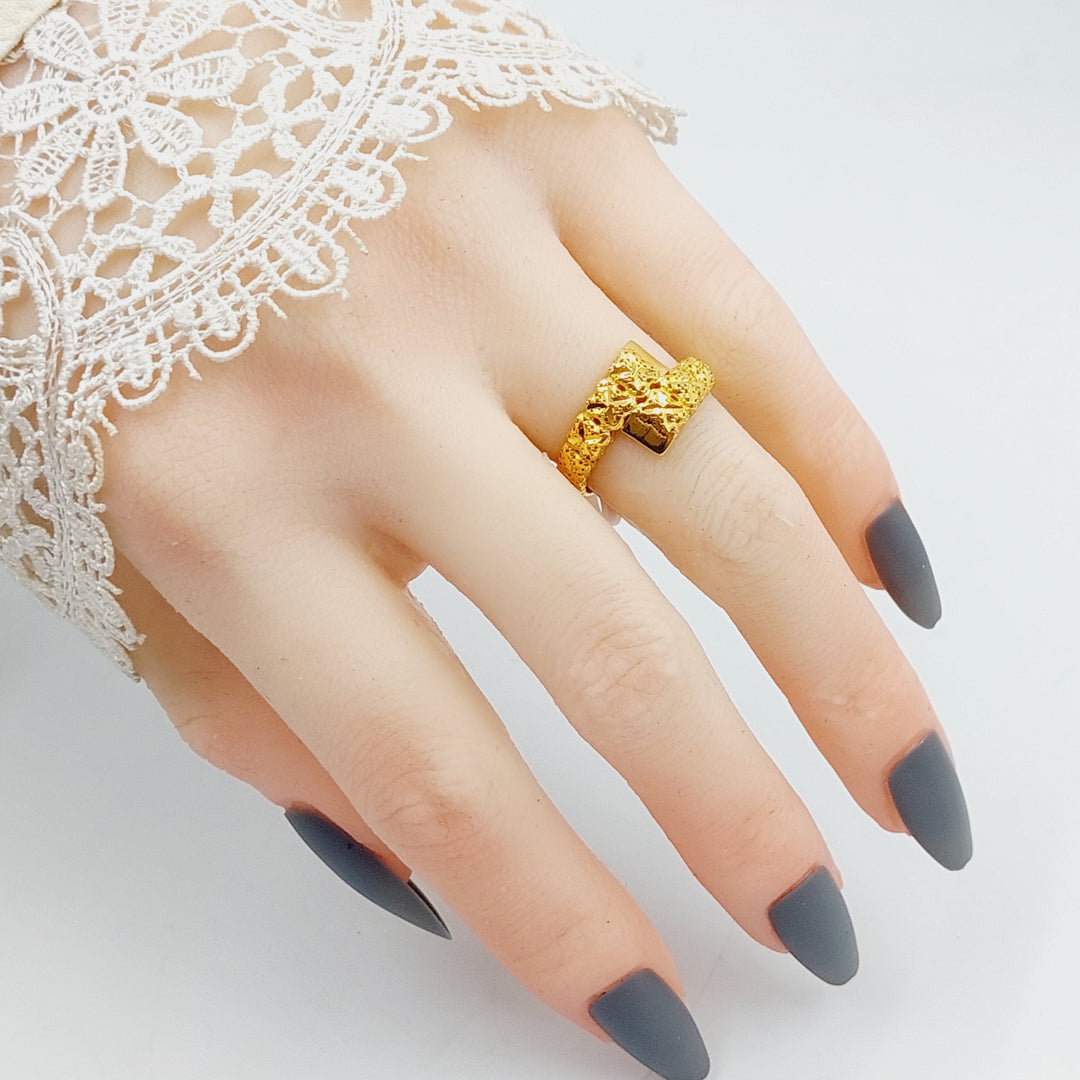 21K Gold Engraved Ring by Saeed Jewelry - Image 8