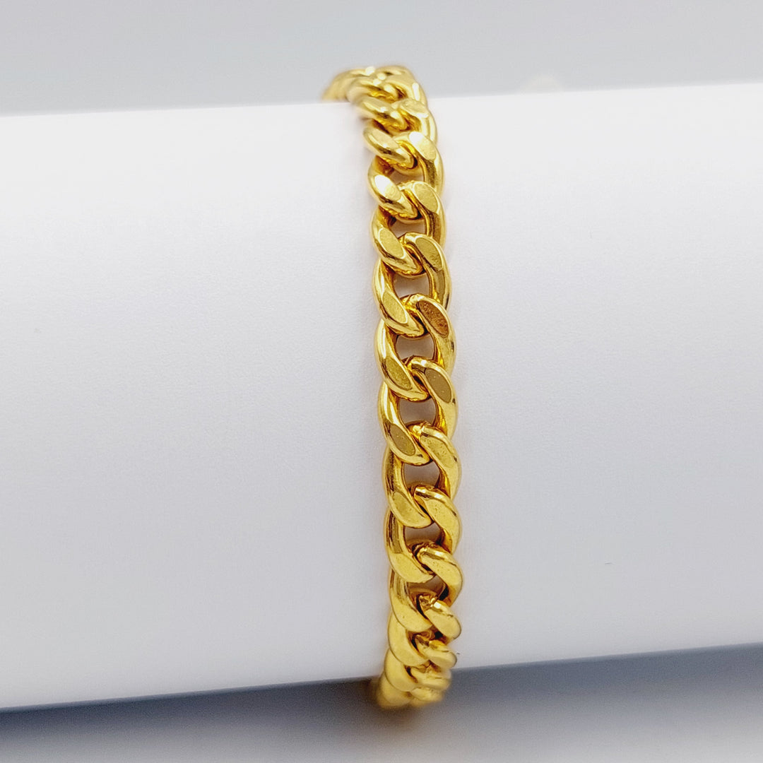 21K Gold Enameled & Zircon Studded Cuban Links Bracelet by Saeed Jewelry - Image 17