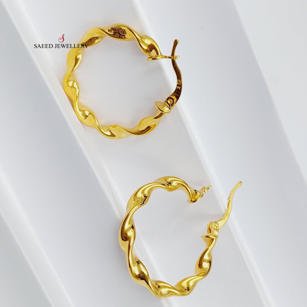 21K Gold Luxury Hoop Earrings by Saeed Jewelry - Image 11