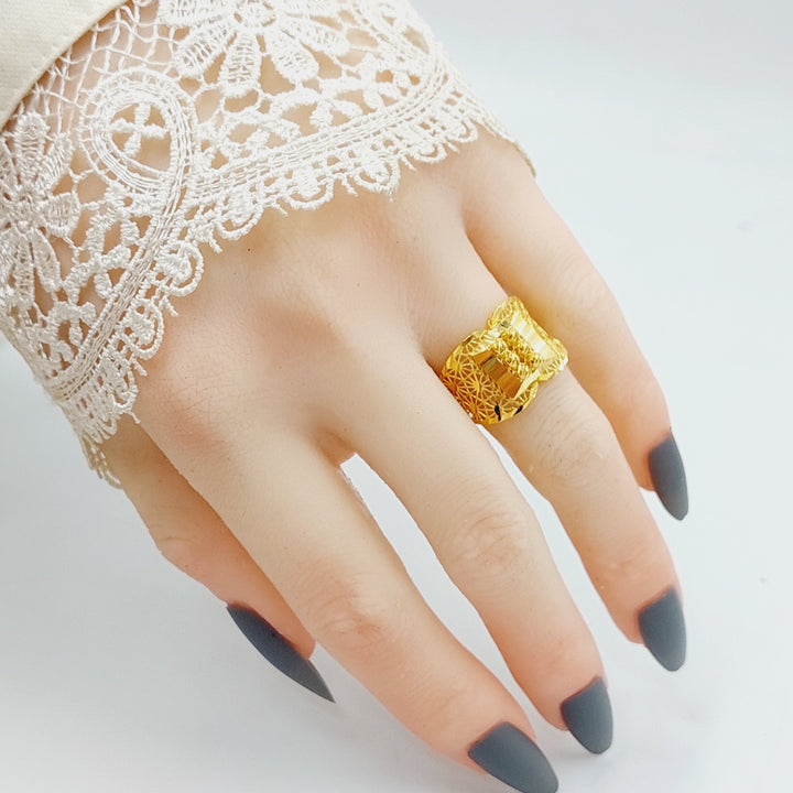 21K Gold Luxury Engraved Ring by Saeed Jewelry - Image 19