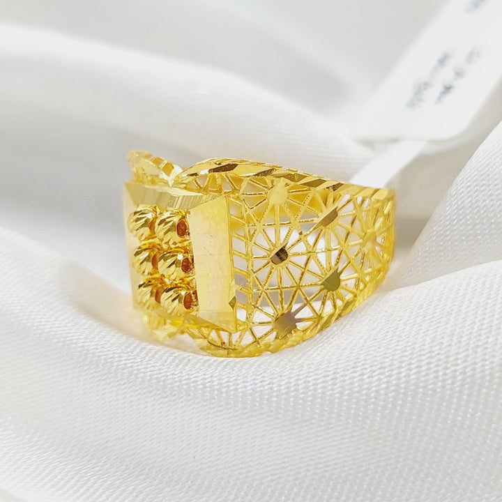 21K Gold Luxury Engraved Ring by Saeed Jewelry - Image 16