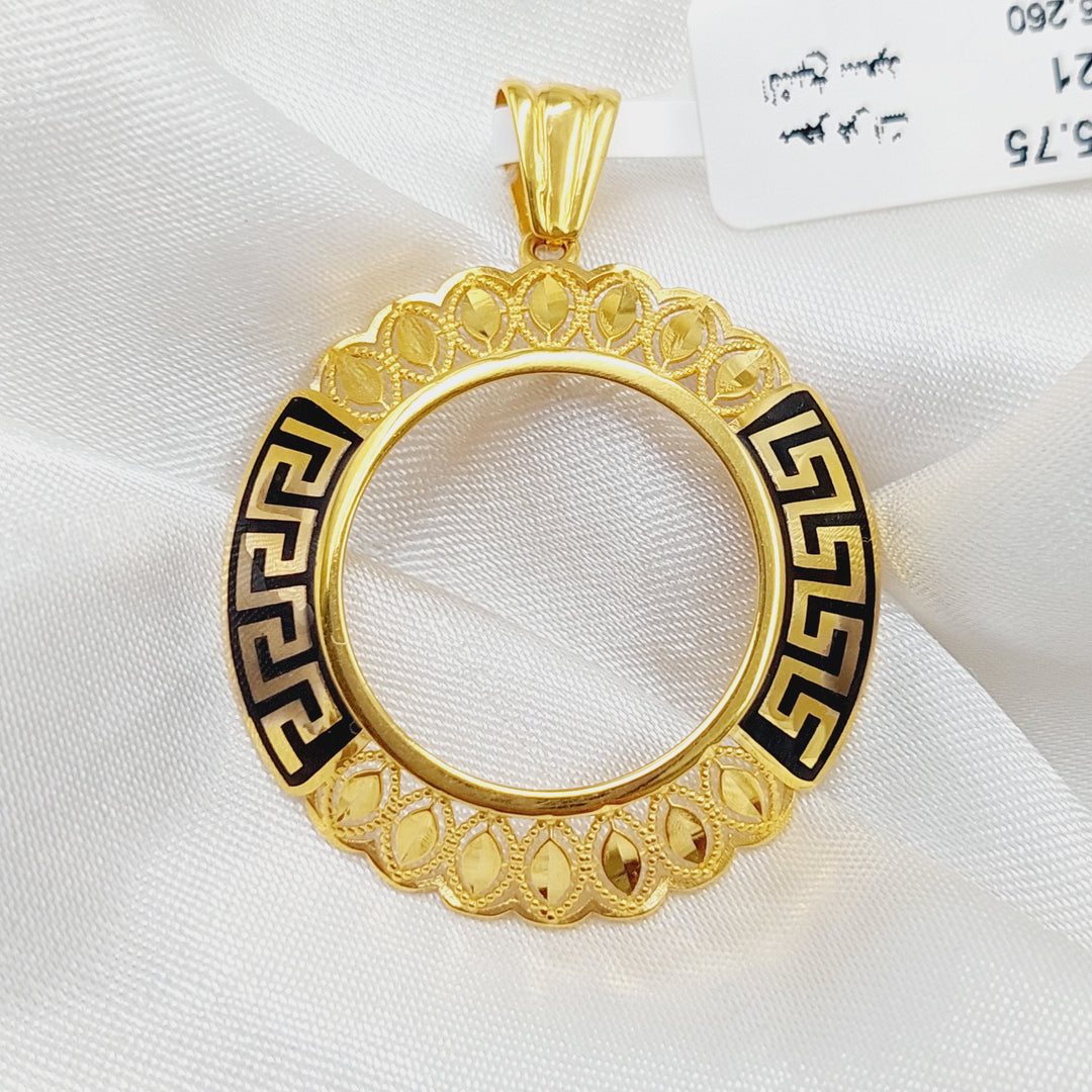 21K Gold Enameled Virna Frame Pendant by Saeed Jewelry - Image 9