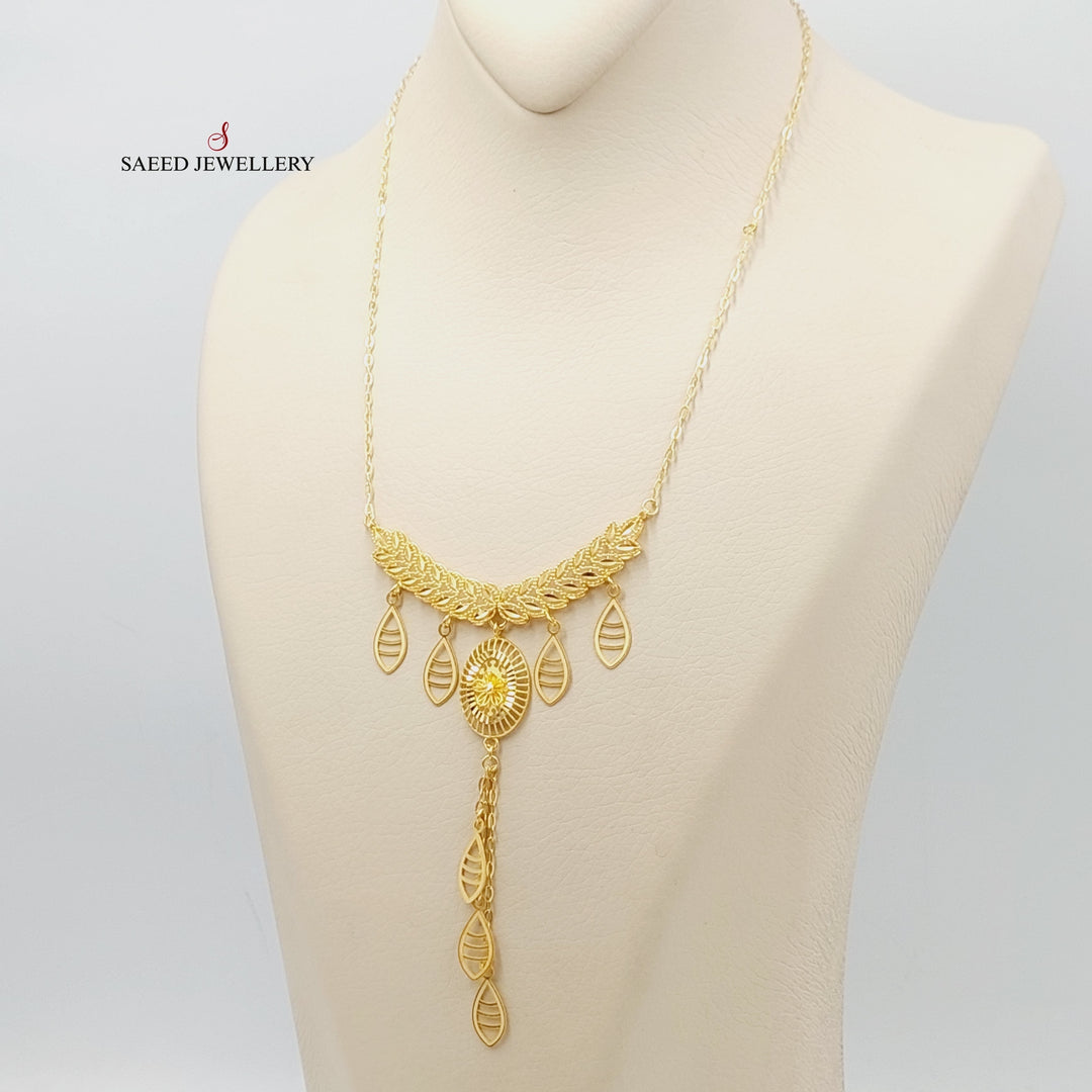 21K Gold Leaf Necklace by Saeed Jewelry - Image 12