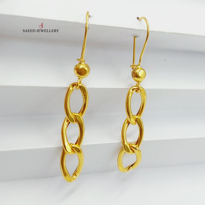 21K Gold Cuban Links Earrings by Saeed Jewelry - Image 10