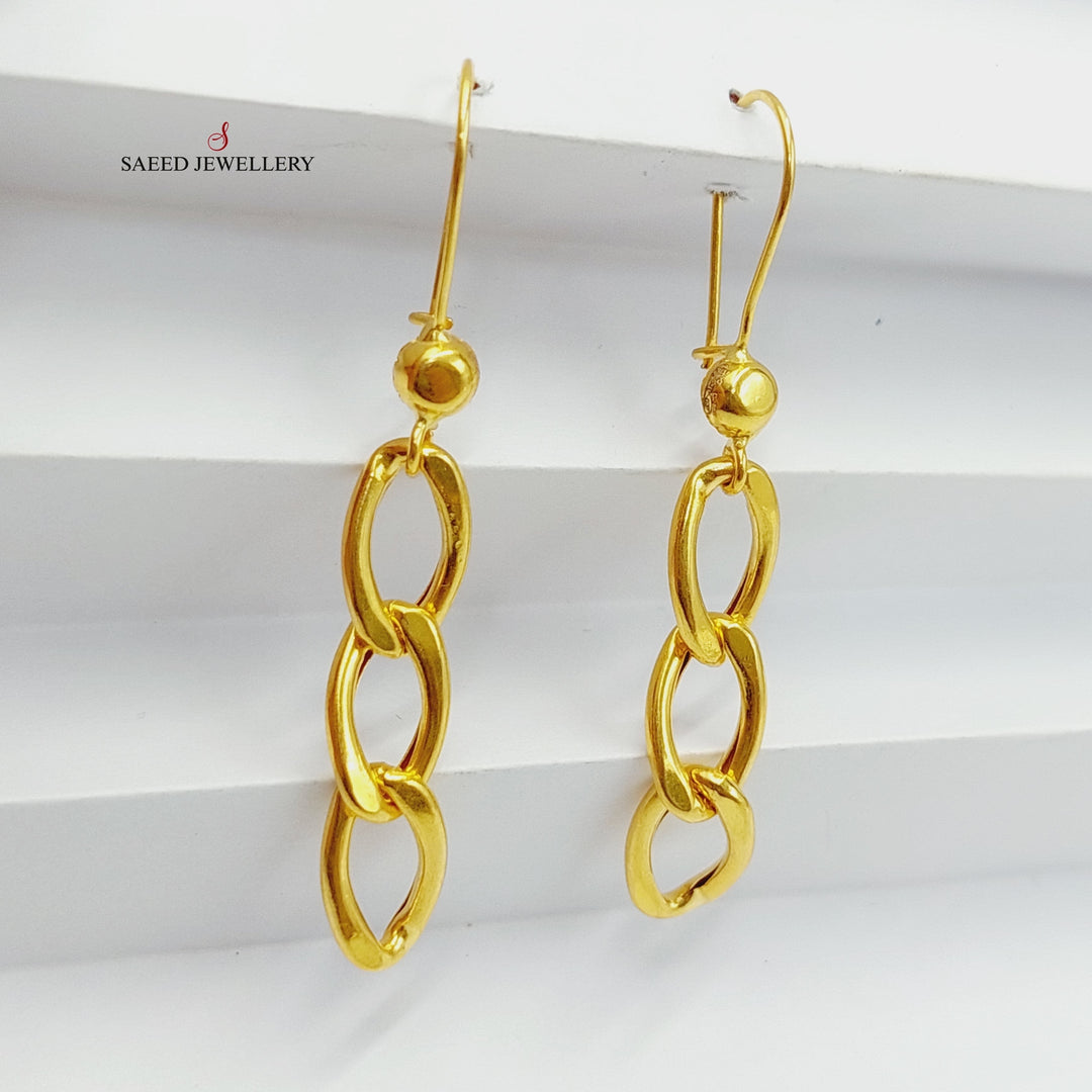 21K Gold Cuban Links Earrings by Saeed Jewelry - Image 8