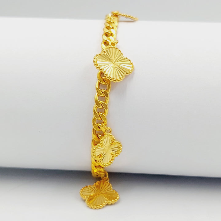 21K Gold Clover Bracelet by Saeed Jewelry - Image 11