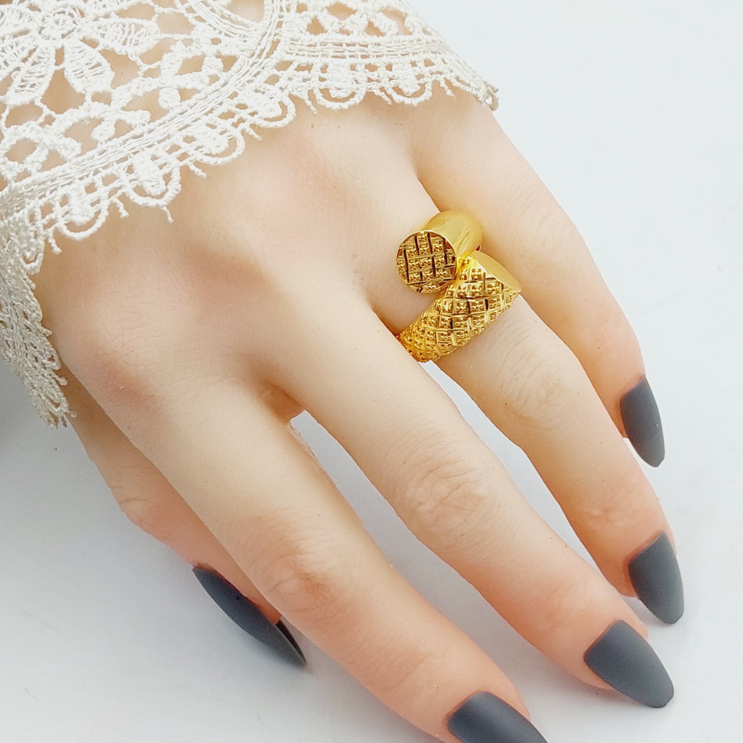 21K Gold Engraved Ring by Saeed Jewelry - Image 15