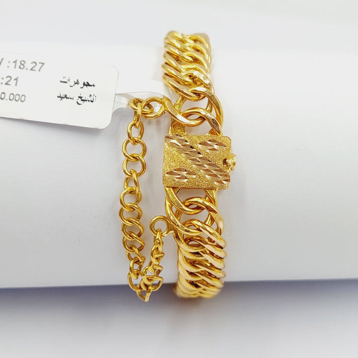 21K Gold Cuban Links Bracelet by Saeed Jewelry - Image 8