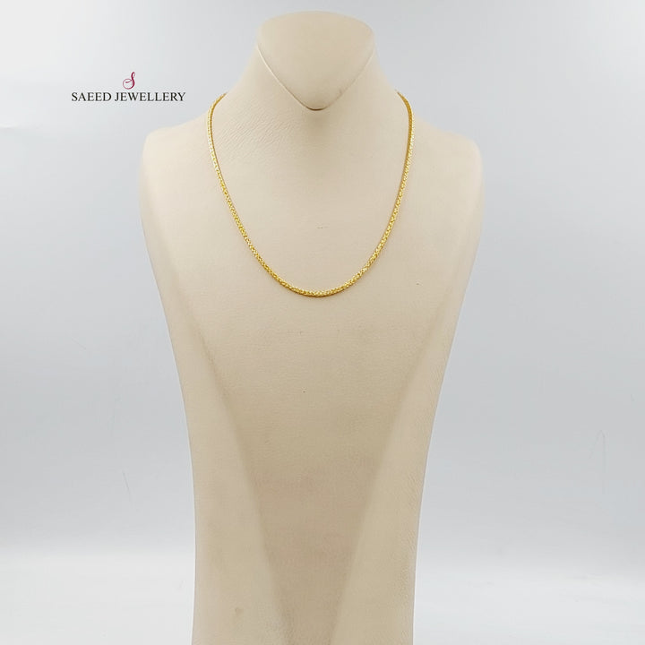 21K Gold 2mm Franco Chain by Saeed Jewelry - Image 7