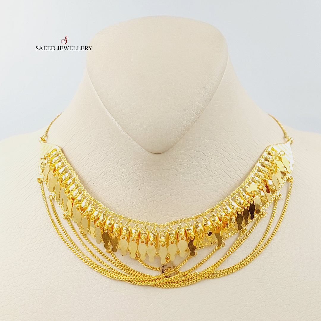 21K Gold Fancy Choker Necklace by Saeed Jewelry - Image 7