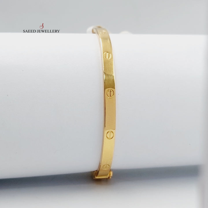 21K Gold Figaro Bangle Bracelet by Saeed Jewelry - Image 7