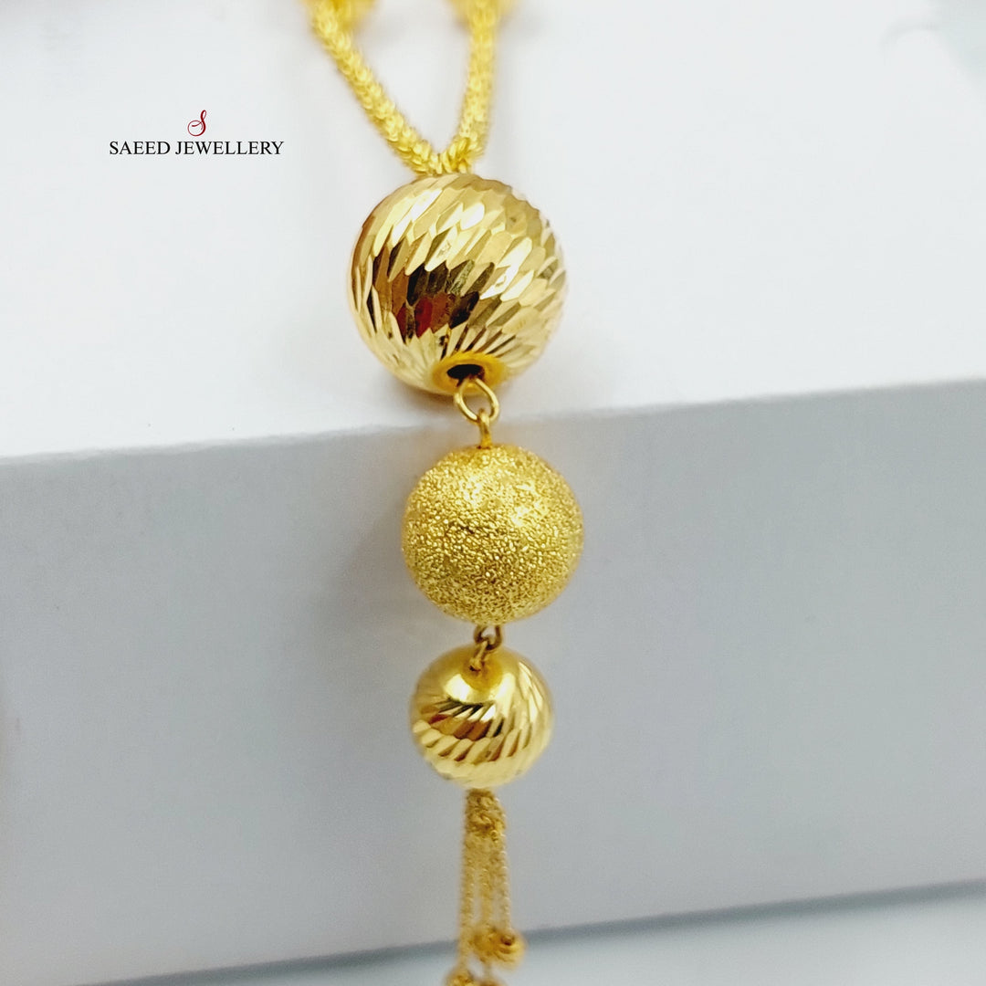 21K Gold Balls Balls Necklace by Saeed Jewelry - Image 14