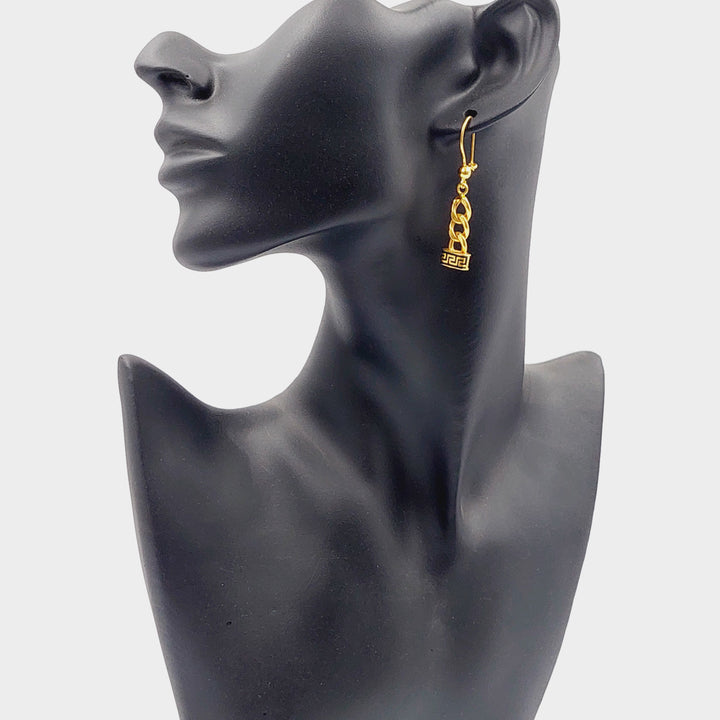 21K Gold Enameled & Zircon Studded Cuban Links Earrings by Saeed Jewelry - Image 10