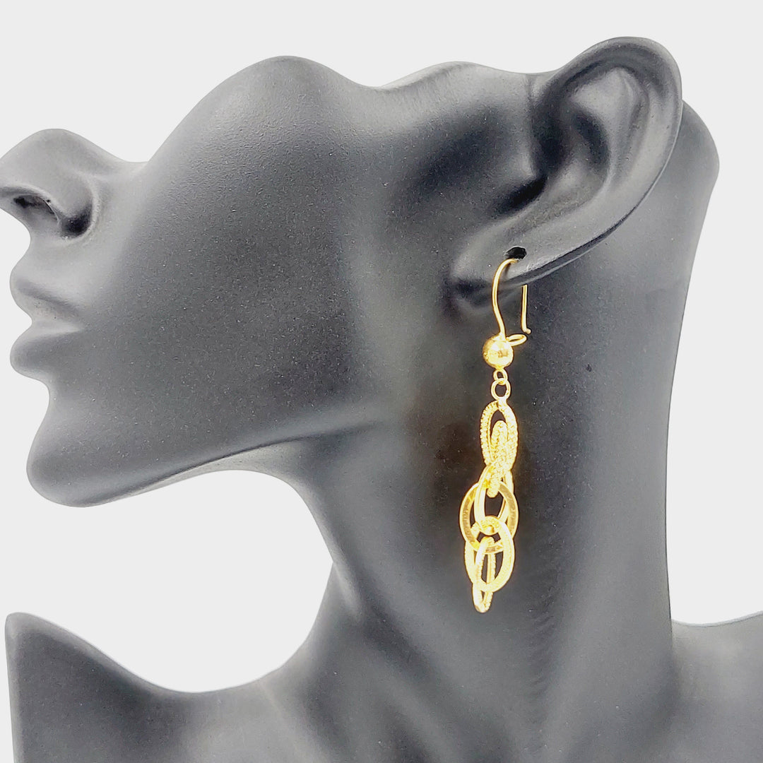 21K Gold Cuban Links Earrings by Saeed Jewelry - Image 7