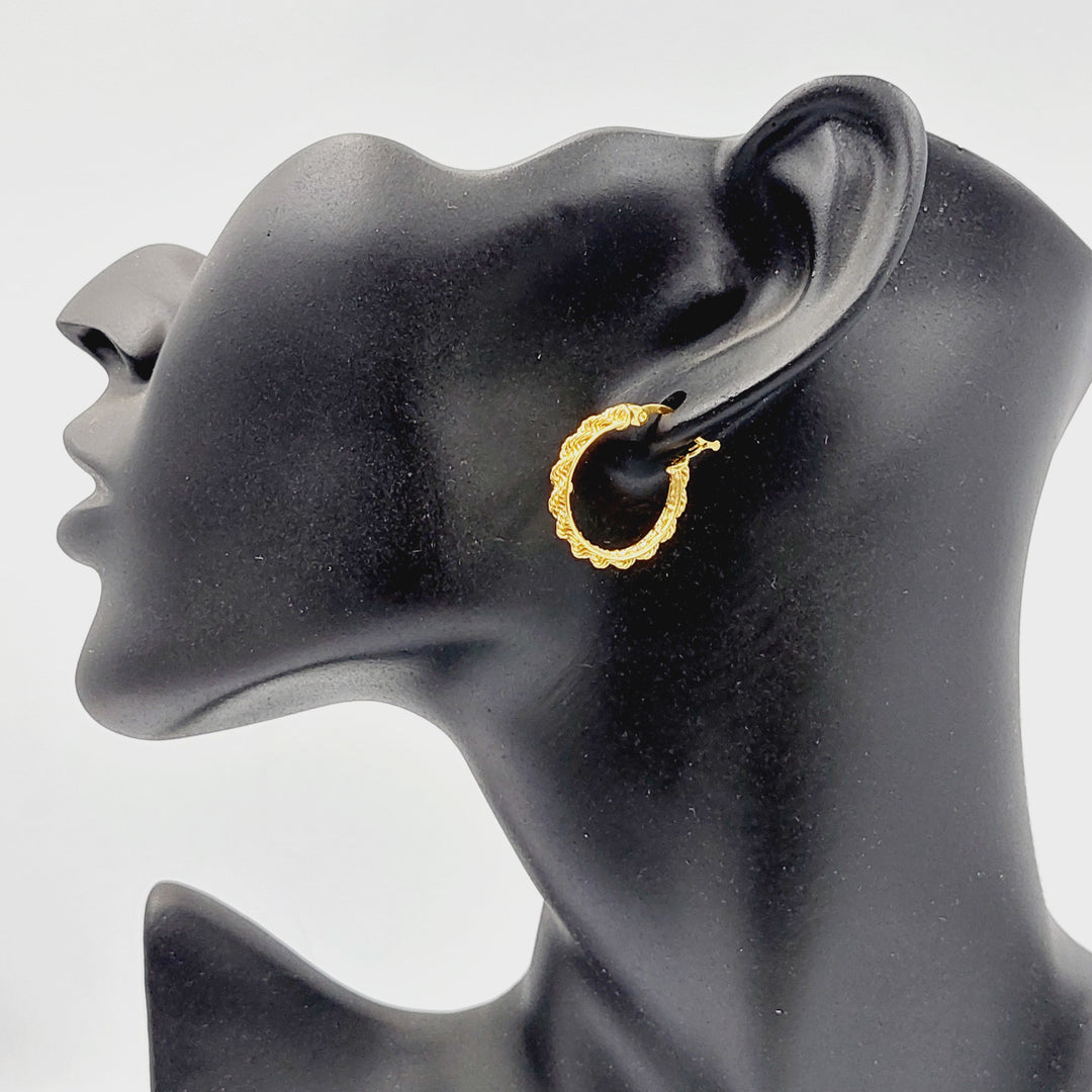 21K Gold Deluxe Hoop Earrings by Saeed Jewelry - Image 7