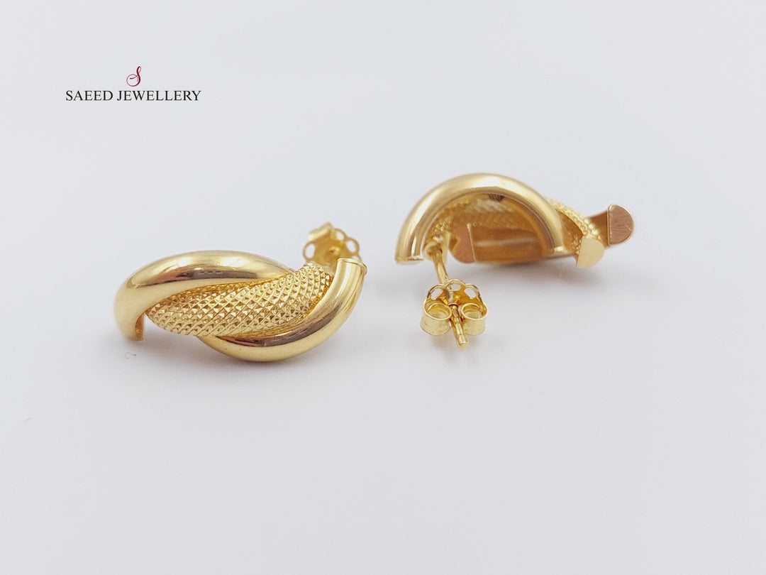 18K Gold Fancy screw Earrings by Saeed Jewelry - Image 10