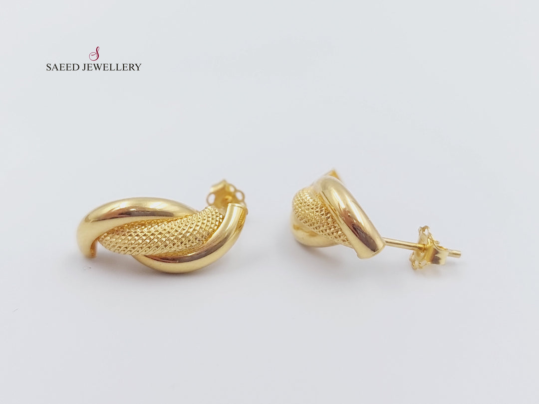 18K Gold Fancy screw Earrings by Saeed Jewelry - Image 11