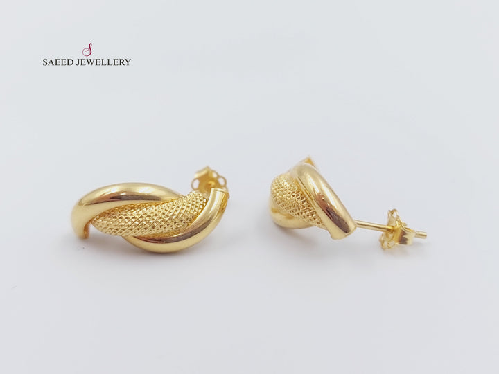 18K Gold Fancy screw Earrings by Saeed Jewelry - Image 11