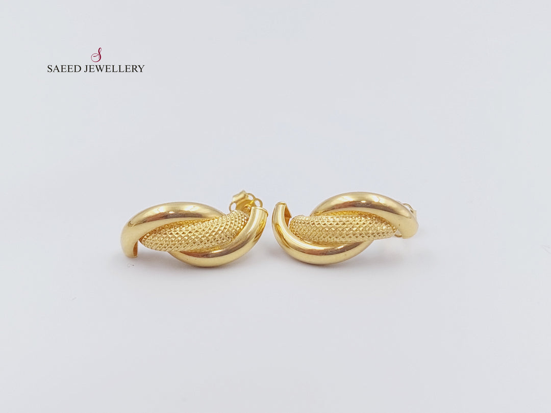 18K Gold Fancy screw Earrings by Saeed Jewelry - Image 9