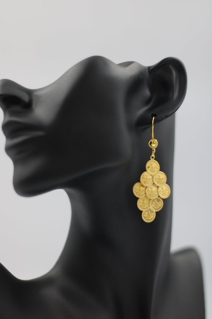 21K Gold Fancy Earrings by Saeed Jewelry - Image 7