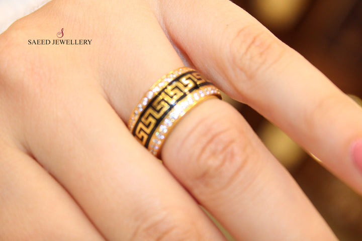 21K Gold Zirconia Wedding Ring by Saeed Jewelry - Image 12