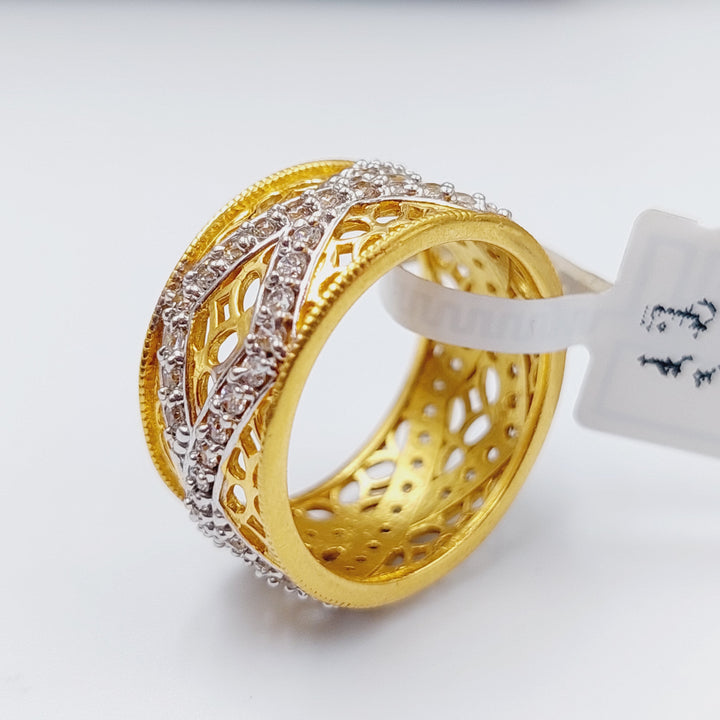 21K Gold Zirconia Wedding Ring by Saeed Jewelry - Image 7