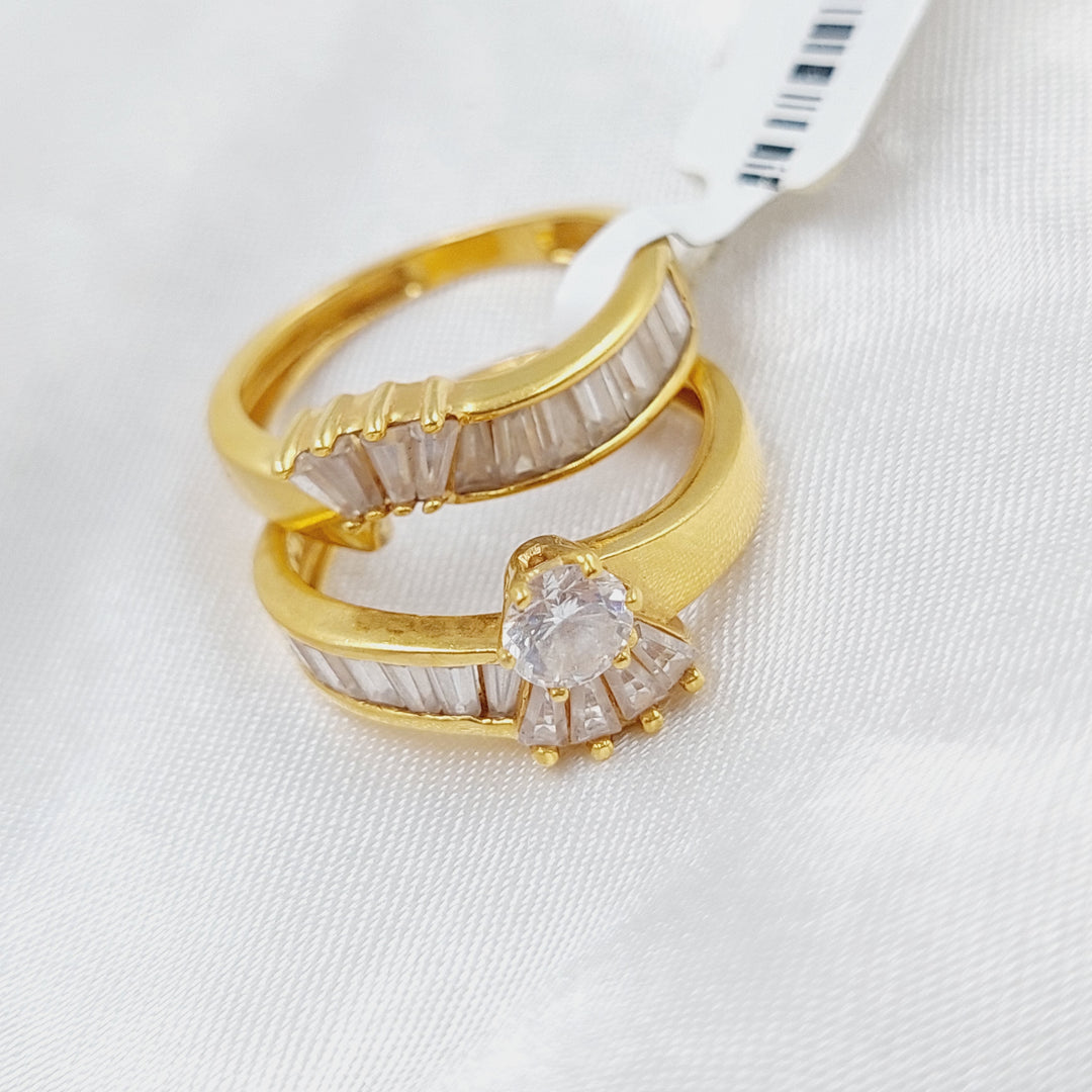 21K Gold Twins Wedding Ring by Saeed Jewelry - Image 15