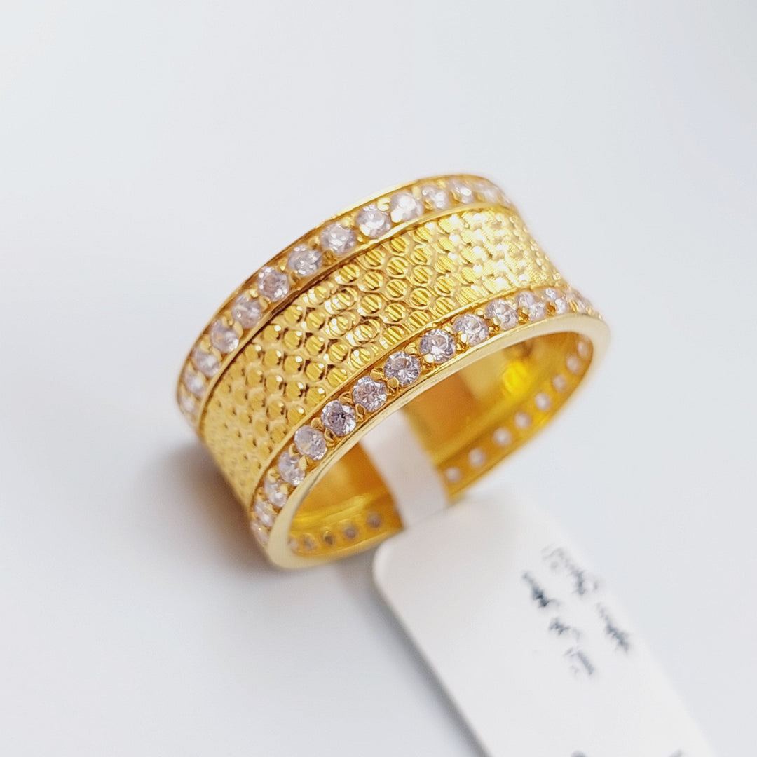 21K Gold Zirconia Wedding Ring by Saeed Jewelry - Image 14