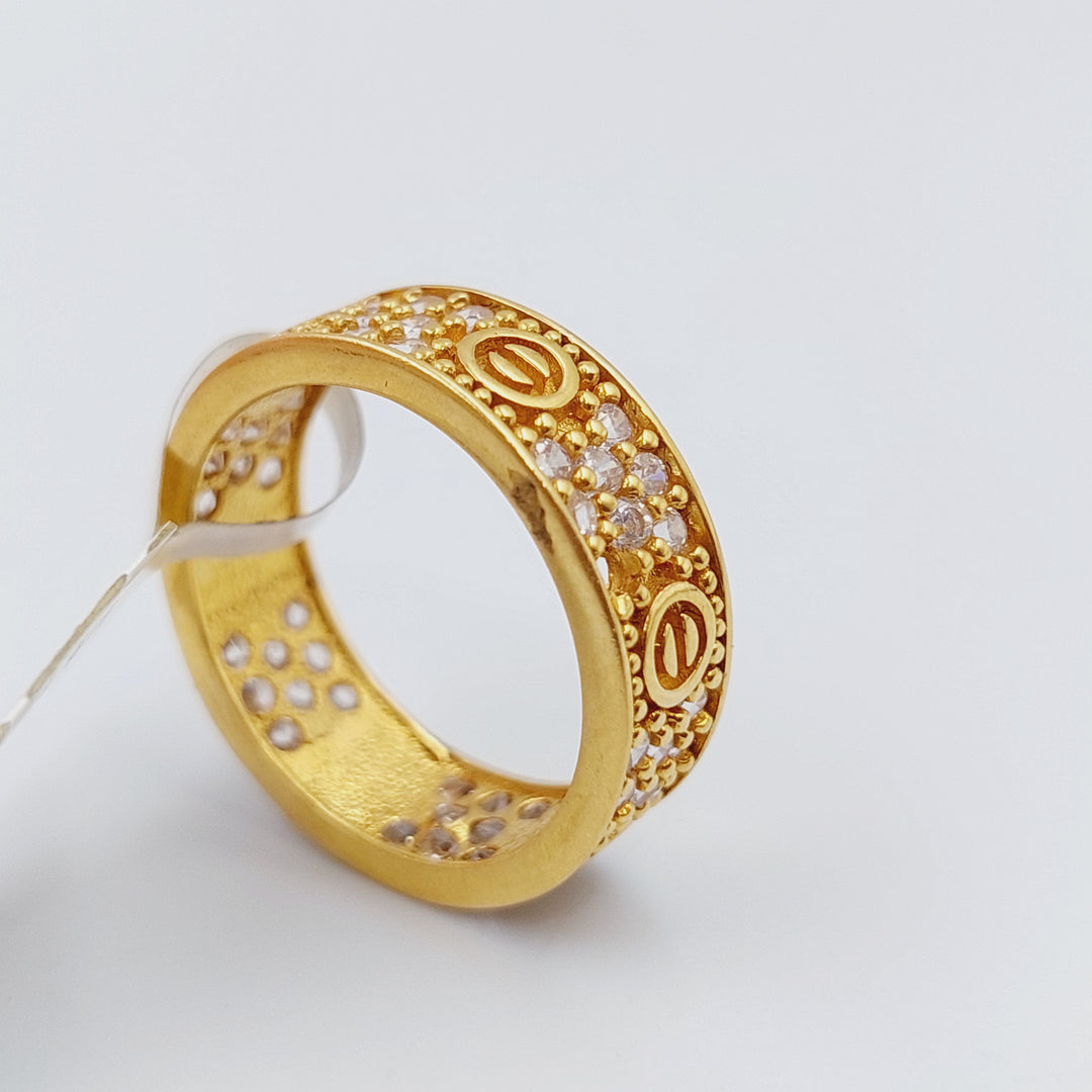 21K Gold Thin Zirconia Wedding Ring by Saeed Jewelry - Image 12