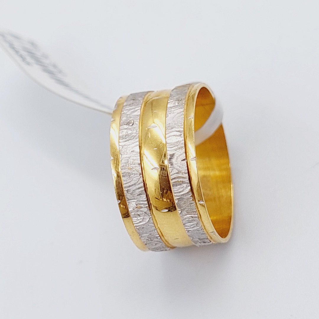 21K Gold Engraved Wedding Ring by Saeed Jewelry - Image 7