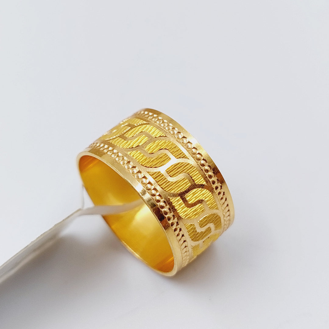 21K Gold Engraved Wedding Ring by Saeed Jewelry - Image 9