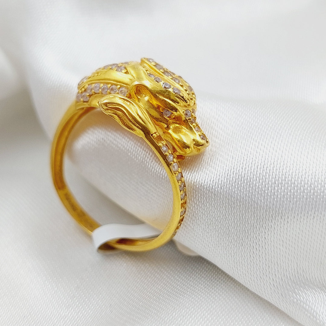 21K Gold Tiger Zirconia Ring by Saeed Jewelry - Image 11