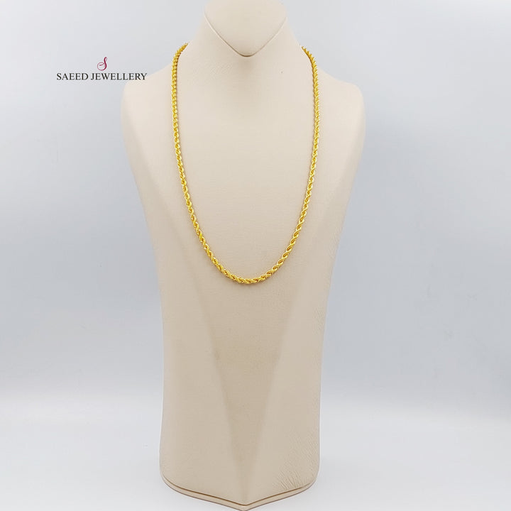 21K Gold 60cm Medium Thickness Rope Chain by Saeed Jewelry - Image 7