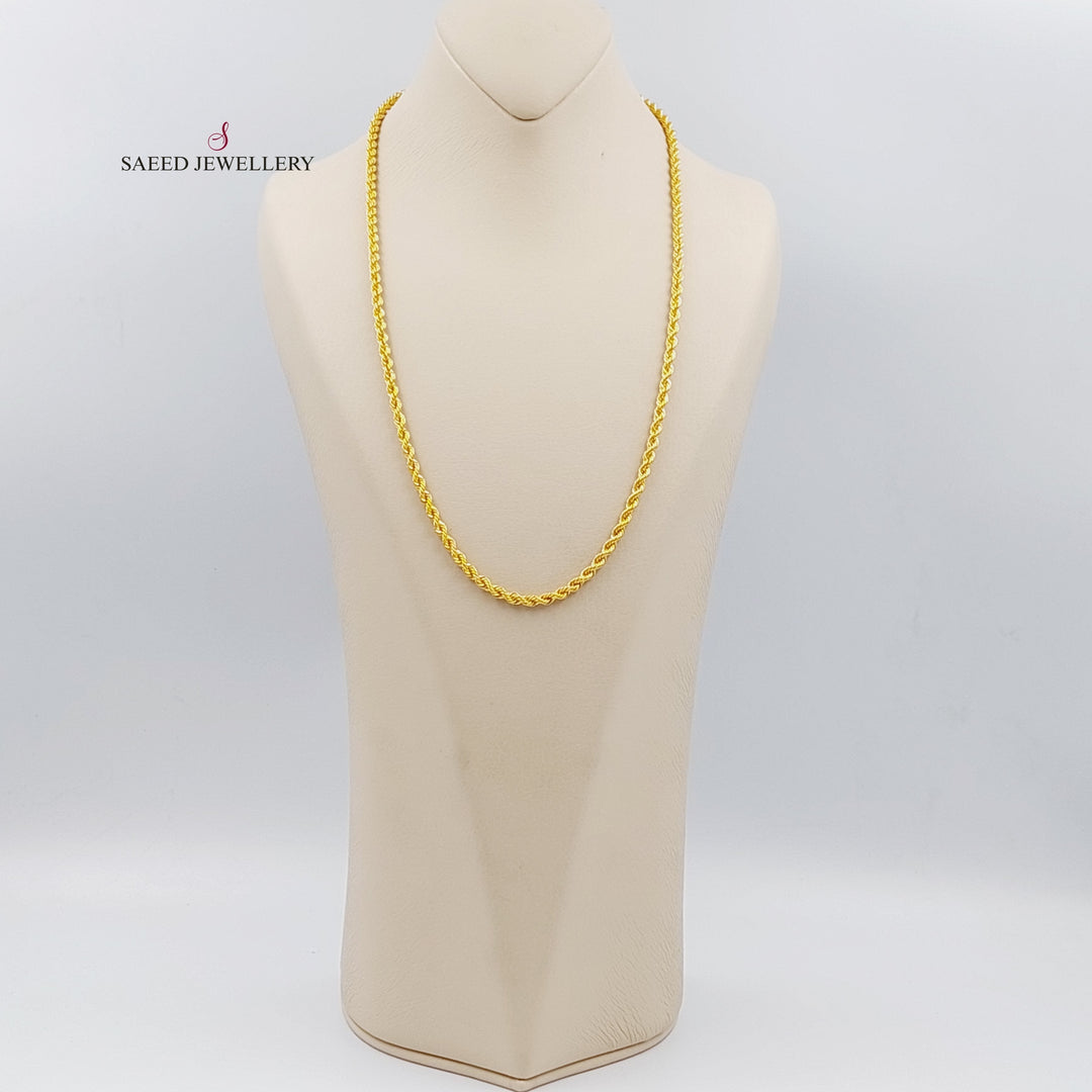 21K Gold 60cm Medium Thickness Rope Chain by Saeed Jewelry - Image 12