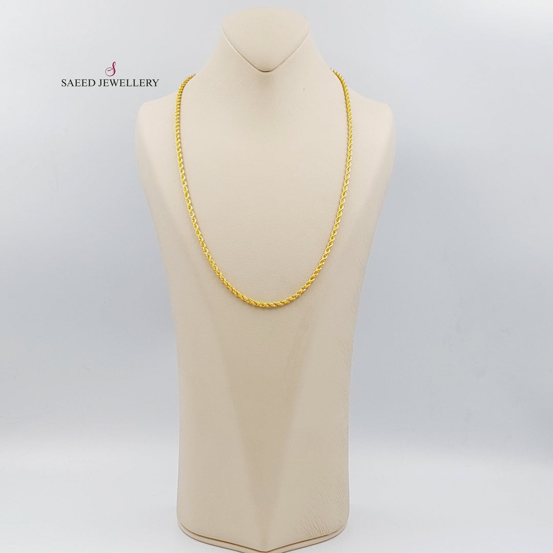 21K Gold 60cm Medium Thickness Rope Chain by Saeed Jewelry - Image 11