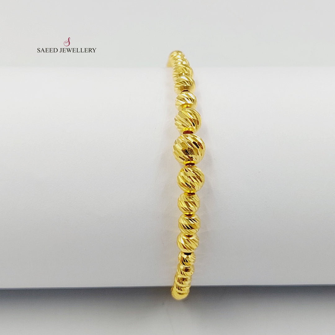 21K Gold Deluxe Balls Bangle Bracelet by Saeed Jewelry - Image 1