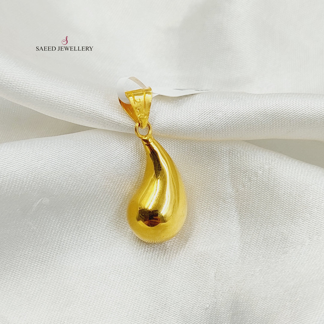 21K Gold Almond Pendant by Saeed Jewelry - Image 4