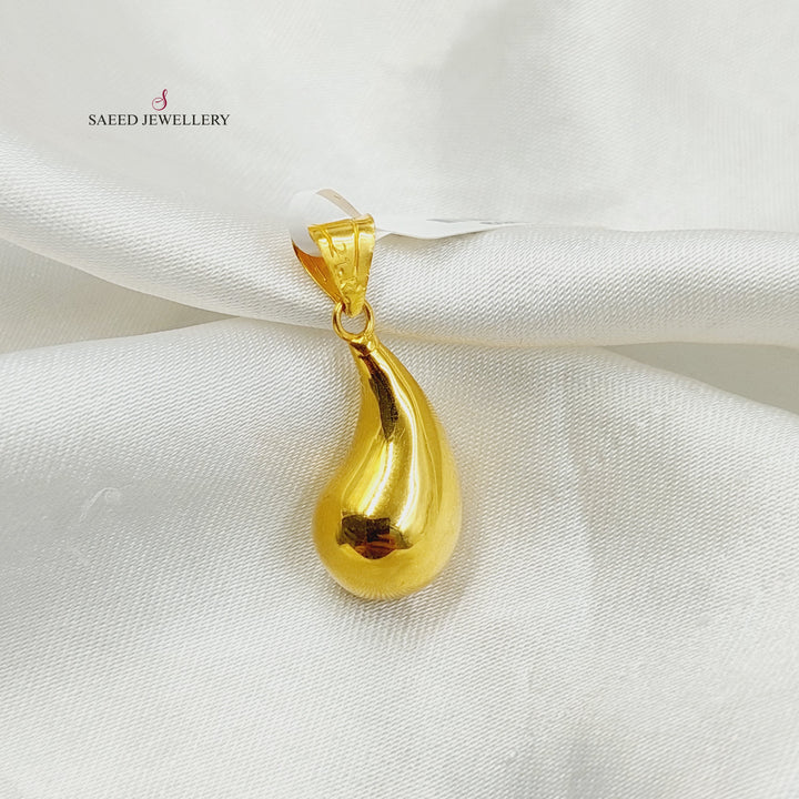 21K Gold Almond Pendant by Saeed Jewelry - Image 4