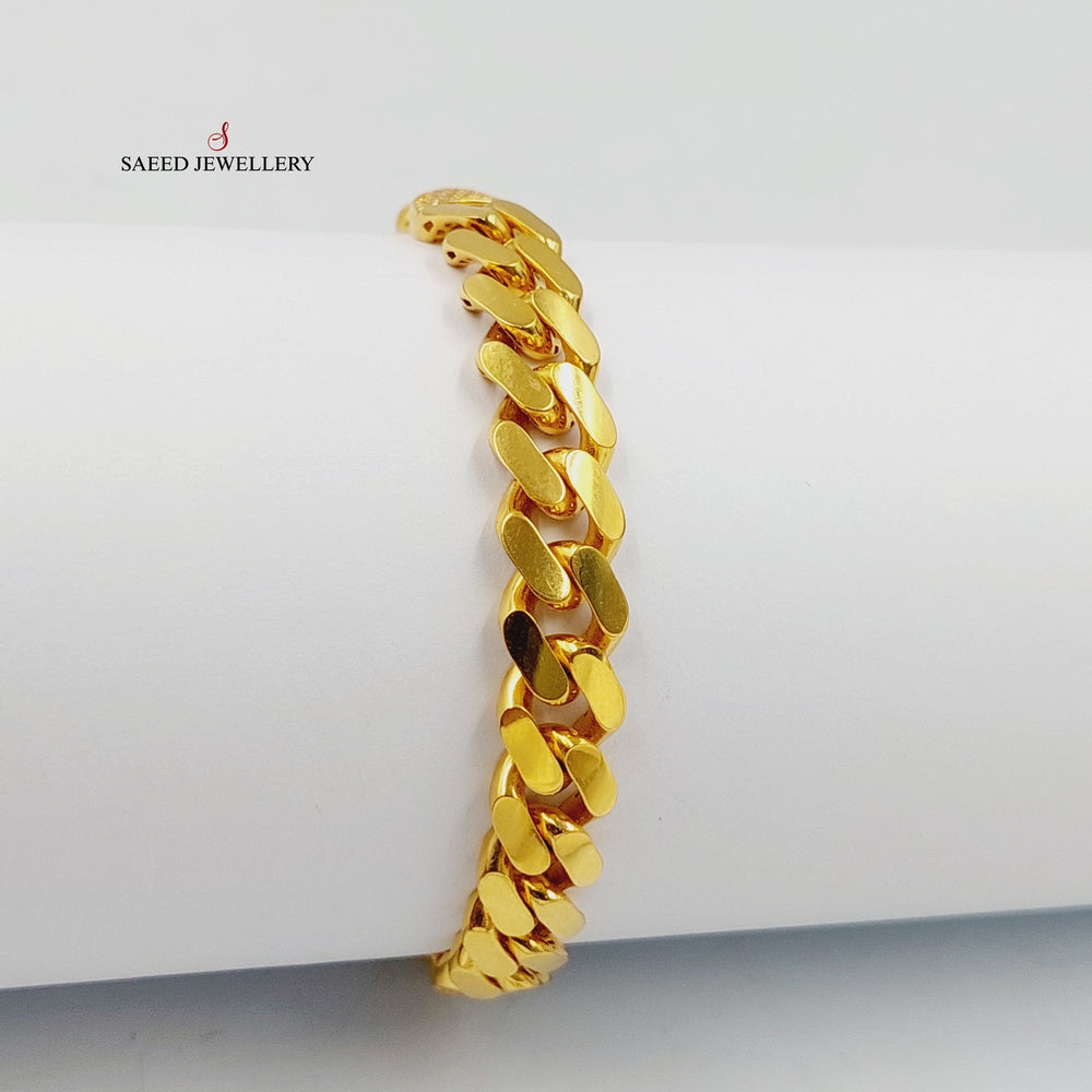 21K Gold Zircon Studded Cuban Links Bracelet by Saeed Jewelry - Image 2