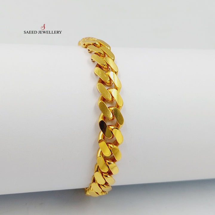 21K Gold Zircon Studded Cuban Links Bracelet by Saeed Jewelry - Image 2