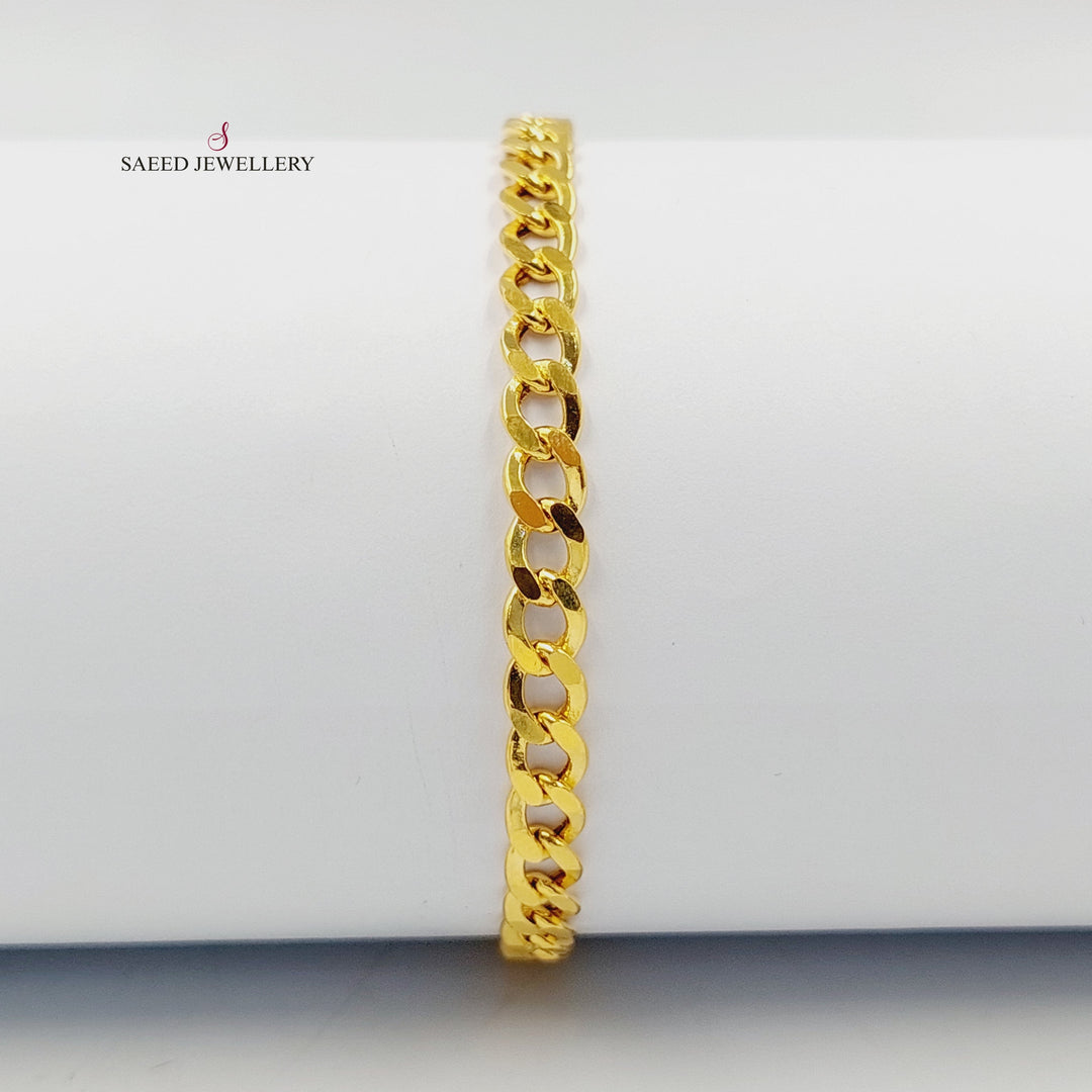 21K Gold Curb Bracelet by Saeed Jewelry - Image 1