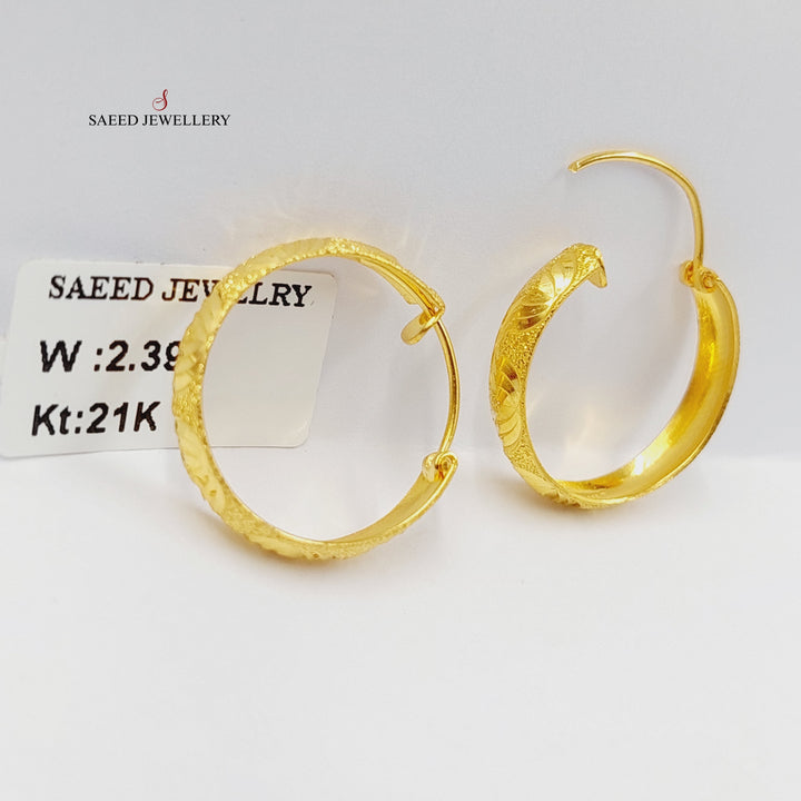 21K Gold Hoop Earrings by Saeed Jewelry - Image 2