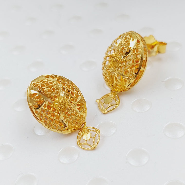 21K Gold Kuwaiti Earrings by Saeed Jewelry - Image 7